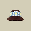 Nahaufnahme der Häkelblumenmuster auf dem braunen Strick-Fischerhut für Damen - Hohle Blume Kaffee / M (56-58cm)