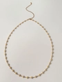 Minimalist 18k gold plated chain necklace featuring small white daisy floral charms - 70+14cm Waist Chain
