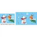 Weihnachten Schneemann Eule Fensterbilder statisch haftend Set für Glas Dekoration - Neues Modell 8-Schneemann Eule