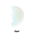 Polished opal crescent moon gemstone ornament with iridescent milky white luster - Opal / 20*30mm