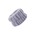 Plush grey microfiber wristband set for face washing with soft absorbent texture - Grey Wristband (Single)