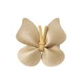 Barrette papillon dorée en cuir PU texturé avec détail central en daim doux - Doré