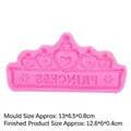 Rosa Silikonform in Kronenform mit Princess Schriftzug für Fondant und Kuchendekoration - Stil 1 (15-1074) / Rosa