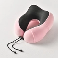 Cuscino da viaggio rosa in memory foam con rete traspirante e coulisse regolabile - Rosa