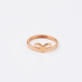 Anillo abierto minimalista de acero inoxidable oro rosa con símbolo de Aries en V - Abierto Ajustable Oro Rosa / Aries