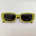 Trendy rectangular sunglasses with avocado green frames and dark lenses in street style - C23 Matte Green Frame Grey Lens