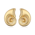Minimalist golden spiral stud earrings with a frosted metallic texture on white background - Style B Gold