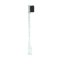 Dual-sided eyebrow brush and comb with glittery transparent green handle and black bristles - Glitter Green Double-Headed Brow Brush