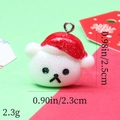 Macro view of Christmas bear resin charm with dimensions 2.5cm height and 2.3cm width - 22# Bear Head