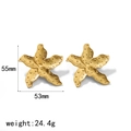 Gold Starfish Shape Earrings (TE6566)