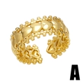 Minimalistischer goldener Herzring mit Perlenrand und verstellbarem Design - Herz Hohl Perlen Stil (A)