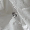 Elegant S925 sterling silver cross heart stud earring with polished metallic finish - EH0534/Crisscross Heart Stud