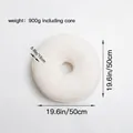 Weißes Plüschkissen in Donutform aus Kaninchenfellimitat mit 50cm Durchmesser und 900g - Donut / Weiß
