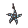 Pendentif étoile de mer en métal plaqué noir avec cristaux bleu ciel pour bijoux - K642200-Black Starfish