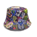 Bunter Fischerhut im Retro-Stil der 80er 90er Jahre mit Streetwear-Prints und Mustern - Einheitsgröße (56-58cm) / 80er Jahre Retro Mix Zauberwürfel Kassetten Stil (5#)
