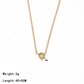 Collana dorata con pendente in zircone verde oliva da 4 mm dal design minimalista - Oro - Verde oliva