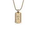 Détail du pendentif rectangulaire doré avec lettre Y argentée et pierres de zircone cubique - Pendentif Lettre Y-Chaîne 60CM