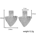 Silver geometric stainless steel earrings with textured hammered finish and modern design - Silver Hammered Triangle Style