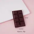 Realistic PVC chocolate bar keychain model in dark brown finish, size 6cm by 3.5cm - Model Style (No Buckle) / Dark Coffee