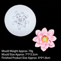 3D lotus flower silicone mold for candles and resin crafts with product dimensions - 2# Lotus / Clear