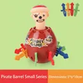 Mini pirate barrel toy with 16 colorful daggers for tabletop prank game 5x6x10cm - Small Pirate Barrel