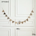 Natural birch bark Christmas bunting flag garland 180cm with triangular pendants - Christmas Triangle Bunting String 180cm