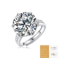 Luxuriöser Moissanit-Ring aus Silber mit Sechs-Krallen-Fassung und Zertifikat - R11514 Moissanit-Stil / 10 Karat (mit GRA-Zertifikat)