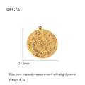 Detail of 18K gold-plated stainless steel sun and moon pendant with hammered texture - DFC75-Textured Moon Star Disc / Gold