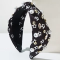 Dettaglio fascia con stampa calcio, strass luccicanti e eleganti perle bianche decorative - Nero Calcio