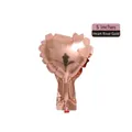 Heart-shaped aluminum foil balloon in rose gold finish, 5-inch size for party decor - 5-inch Heart Rose Gold