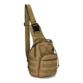 Taktische Khaki-Brusttasche aus Segeltuch mit MOLLE-System und verstellbaren Schnallen - Sandfarben