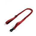 Tactical red bungee dog leash with reflective stitching and heavy-duty metal clip - Red Leash