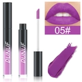 Gedetailleerde weergave van matte paarse vloeibare lippenstift 05 met lipstaaltjes - 5#