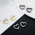 Orecchini a cerchio a cuore in acciaio inossidabile nei colori oro argento e nero - Forma a Cuore (Singolo) / Oro