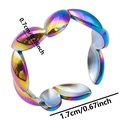 Detailansicht des 0,7 cm Regenbogen-Edelstahlrings mit Maßangaben zur Größe - Bunt
