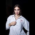 Light gray half-zip sweatshirt with red Tennis Time embroidery and athletic print - S / White Gray (Thin)