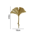 Goldener Ginkgoblatt Dekohaken aus Metall, Größe 10x14cm für die Wanddekoration - 14x10cm / Gold E (Kleiner Ginkgo)