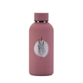 Matte dusty pink insulated tumbler with white botanical line art and metal screw cap - Dusty Pink Style 4A