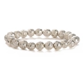 Natural purple emperor stone and silver textured beaded bracelet on white background - Silver Lava Stone