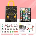 Christmas DIY jewelry advent calendar kit with silver bracelets and holiday charms - Hot 430 Black Gold Deer Countdown Box