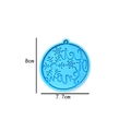 Molde de silicona azul de 8cm con copos Let it Snow para colgantes navideños de resina - Etiqueta de Copo de Nieve / Azul