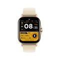 Y13 Smartwatch with gold metal case, beige silicone strap and color sport display - Silicone Strap / Gold