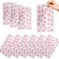 Pink paw print white plastic gift bags with die-cut handles for party favors - Pink Paw Print