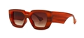 Modern tortoiseshell square sunglasses with brown gradient lenses in a vintage style - C2 Amber Tea