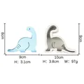 Cute dinosaur silicone mold for DIY candles and gypsum crafts showing dimensions - Style 4-Gray Brachiosaurus