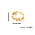 Detail showing dimensions and 1.4g weight of the gold hollow leaf pattern open ring - Adjustable Open / Continuous Leaf Shaped Ring (TYGR0081)