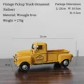 Modèle de pick-up rétro en fer jaune de style vintage avec logo HOME et fini vieilli - Pick-up Vintage - Jaune