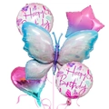Set di palloncini in alluminio a farfalla arcobaleno per compleanni e decorazioni festive - Set Farfalla Sfumata Blu e Rosa