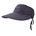 Women's outdoor sun visor hat in dark purple breathable fabric with wide brim design - One Size / Dark Gray