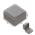 Detailed view of gray velvet jewelry box 7x7x4cm with soft texture and inner lining - Small Pendant Box / Gray
